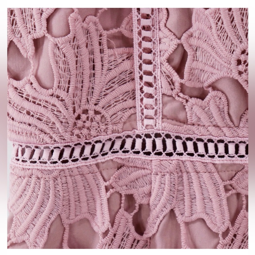 Minuet Anthropologie Dress Pink Lace Spaghetti Strap Womens Small Lined